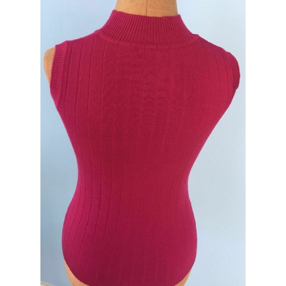 Juliana Women's Cardigan Sweater + Blouse Set Knit Embellished Fucsia Black S - Picture 12 of 12